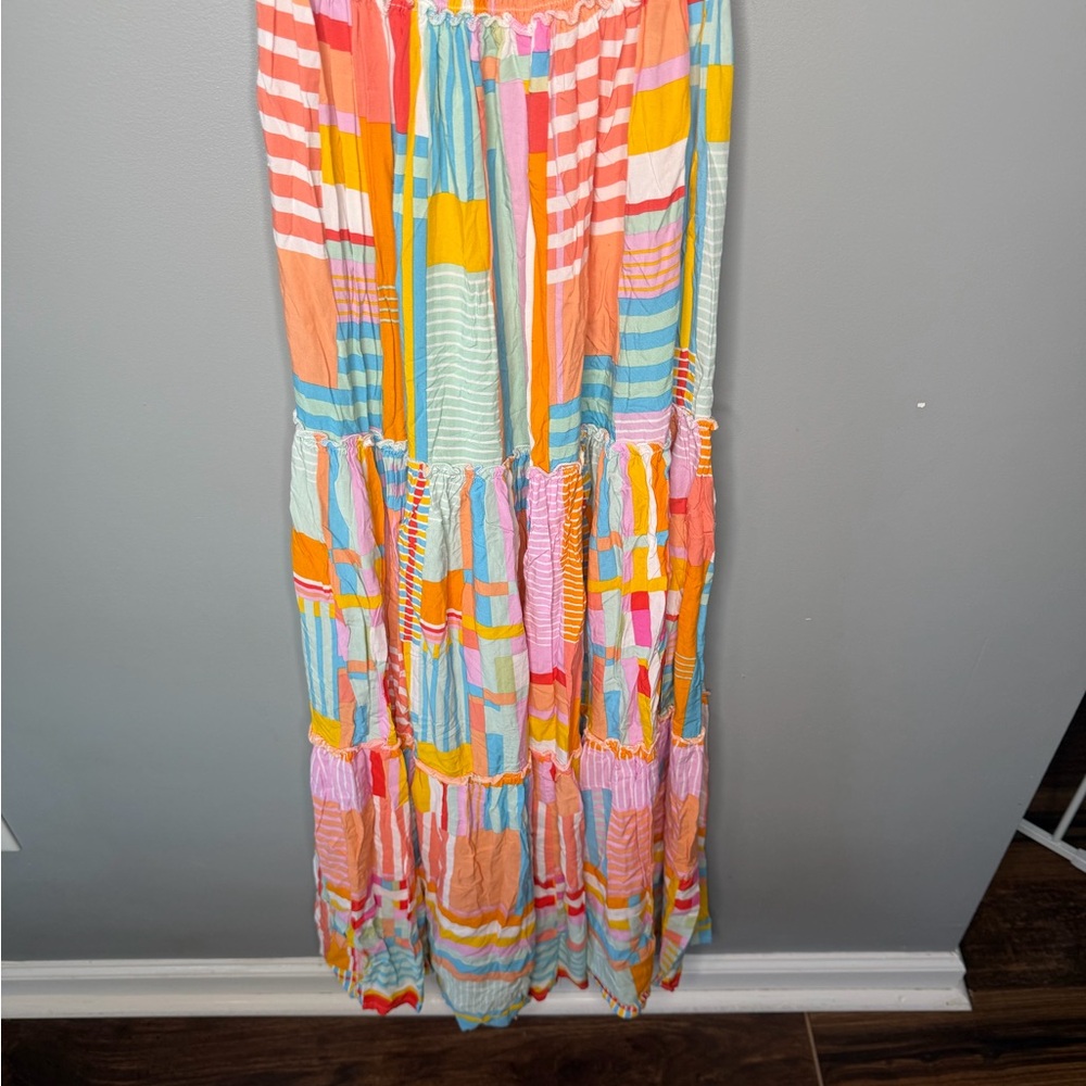 Abel The Label Strapless Patchwork Print Maxi Dre… - image 8